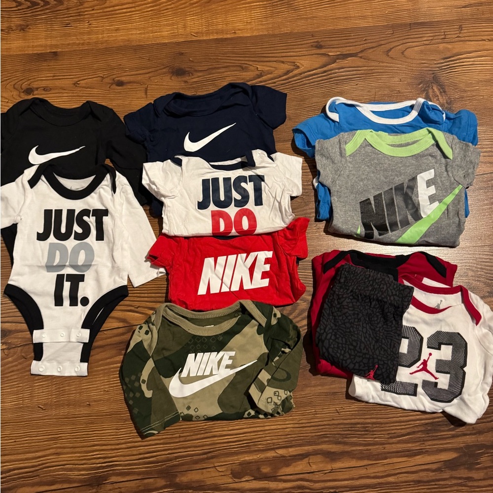 Nike Baby Onesie and Outfit Collection - Black, White, Red, Green